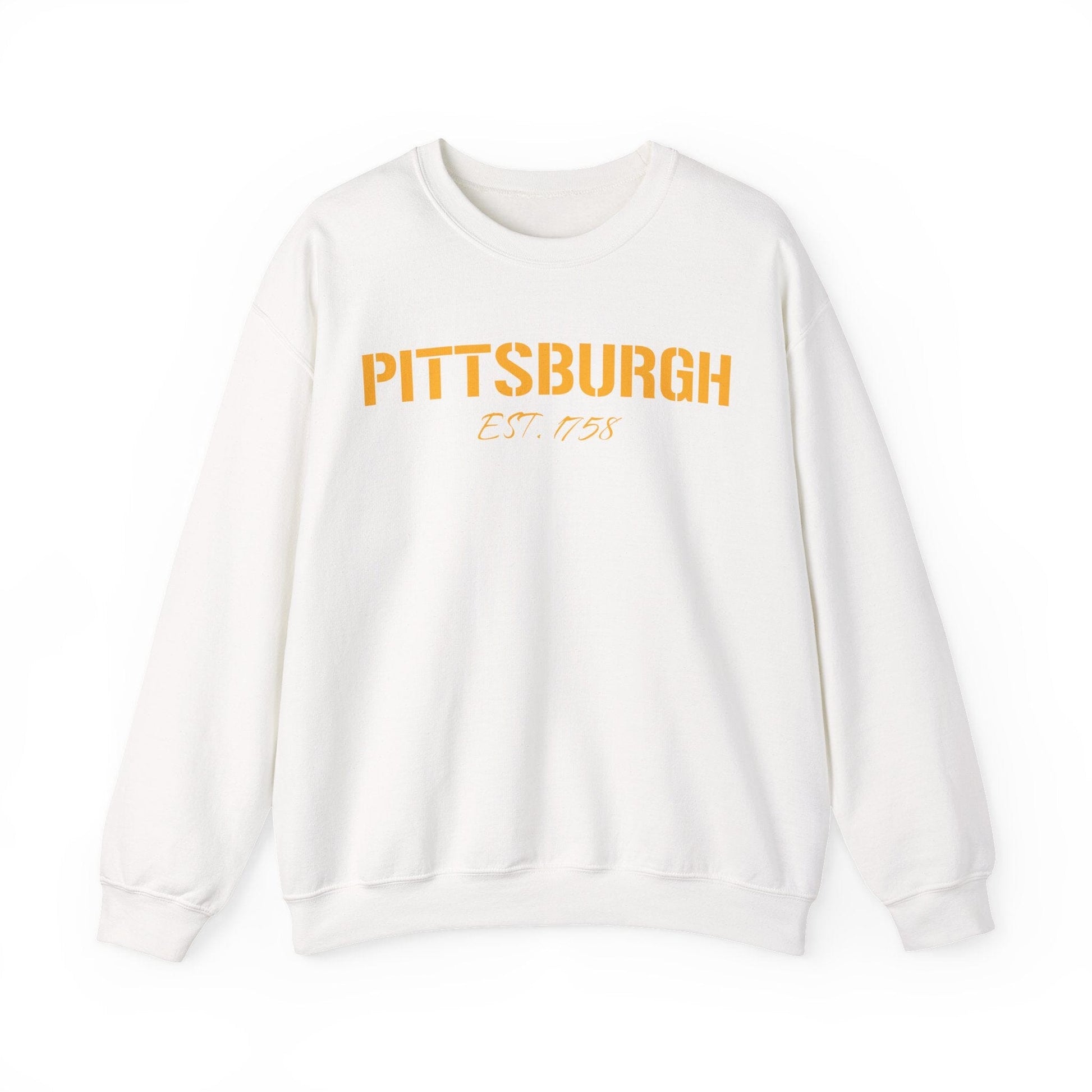Pittsburgh EST 1758 Sweatshirt - Steel City Crewneck Sweatshirt Yinzergear S White