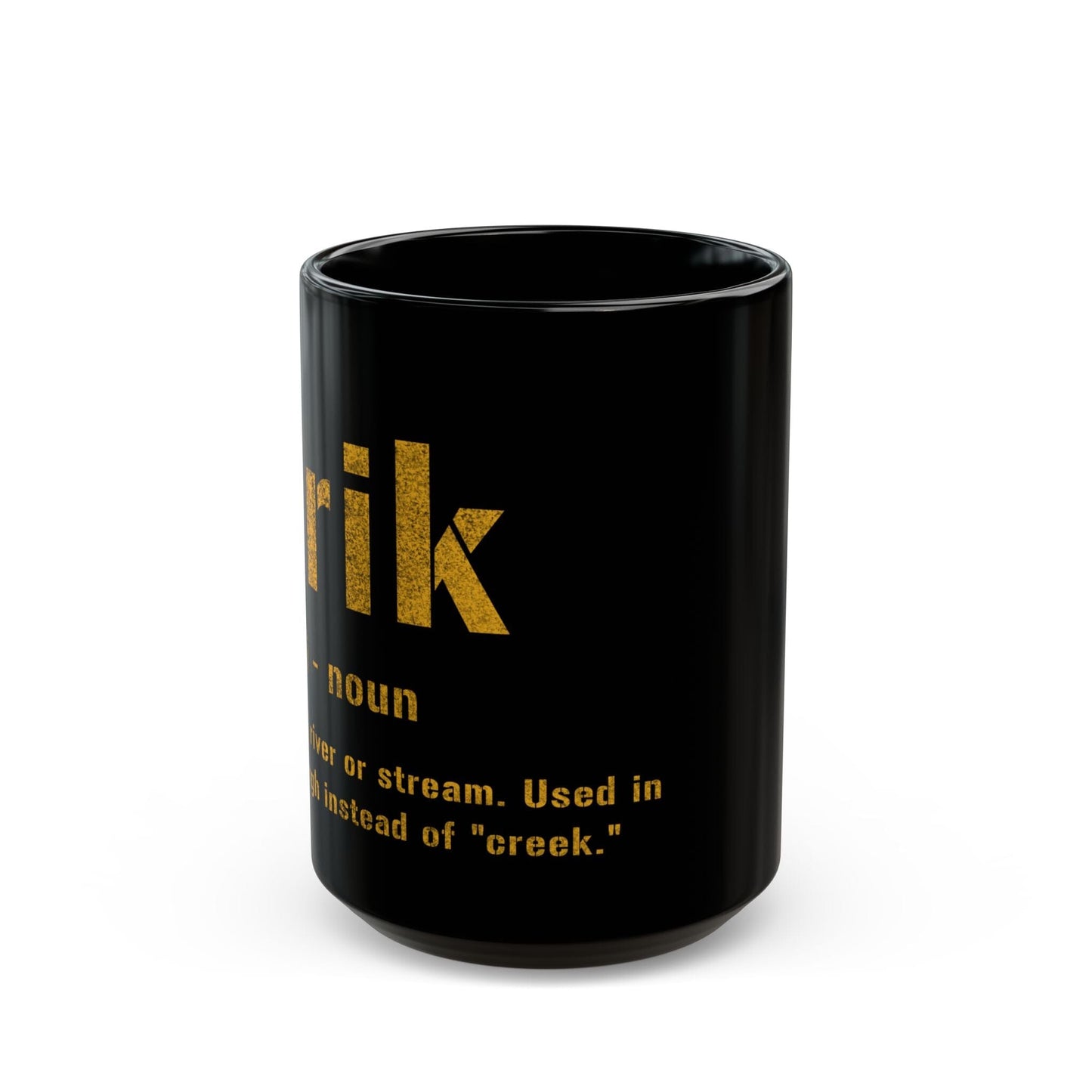 Crik Pittsburghese Definition Coffee Mug – Black & Gold 11oz & 15oz Mug | Funny Yinzer Gift | Dishwasher & Microwave Safe Mug Printify