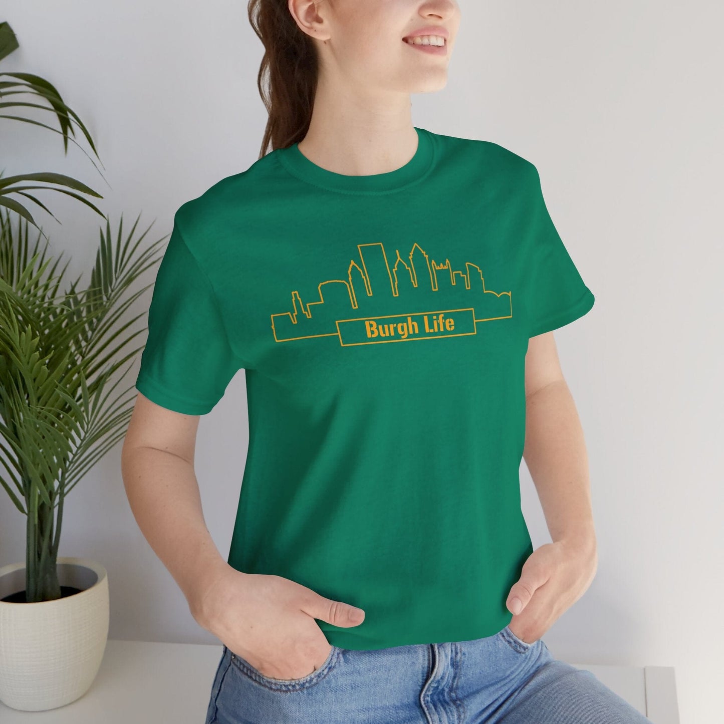Burgh Life Pittsburgh Skyline Tee - Steel City Shirt T-Shirt Printify Kelly XS