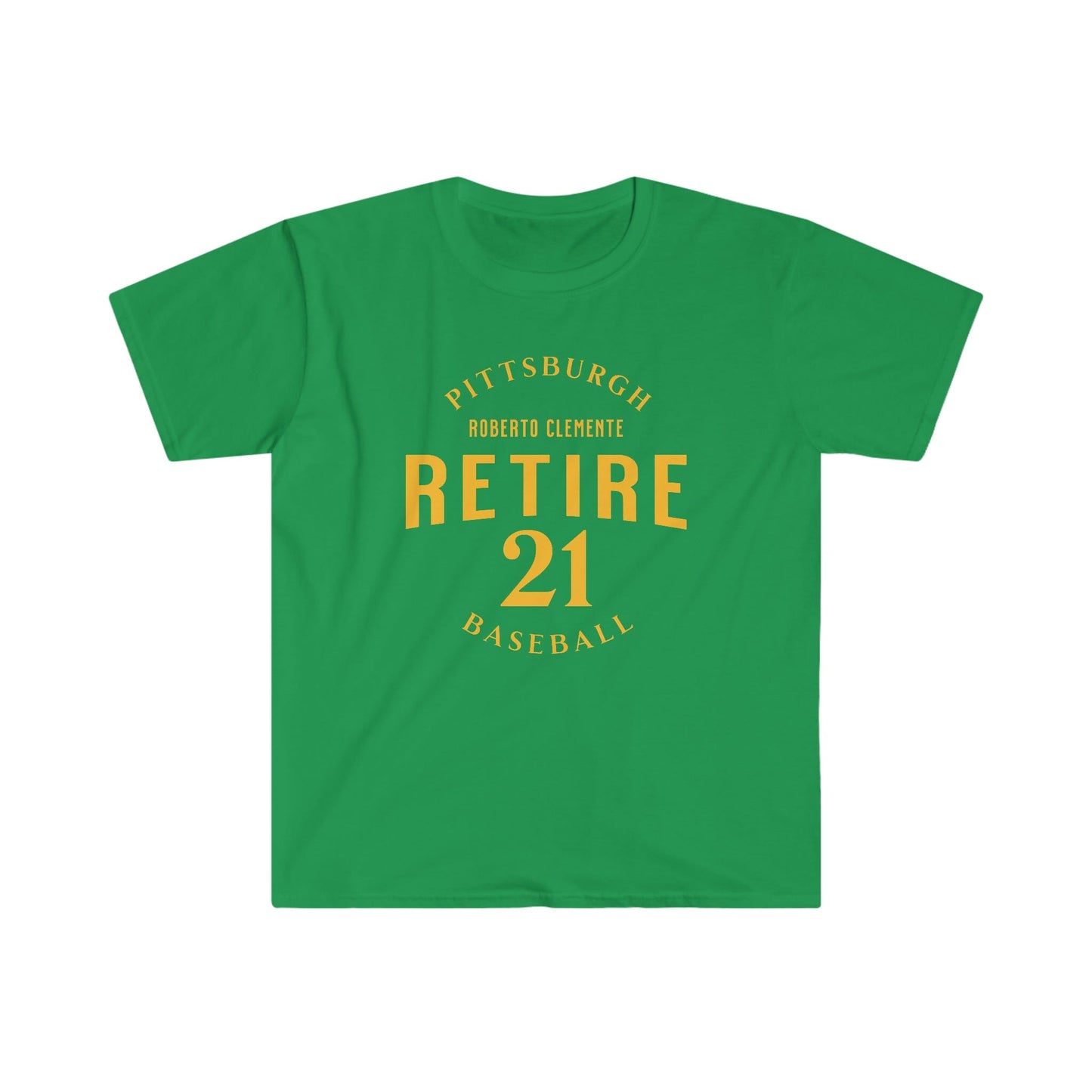 Retire 21 Roberto Clemente T-Shirt T-Shirt Yinzergear Irish Green S