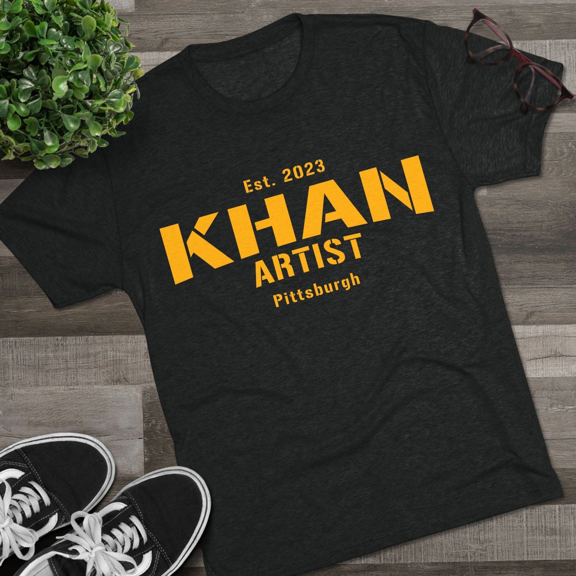 Khan Artist Tri-Blend Tee - Pittsburgh Football Gift T-Shirt Printify