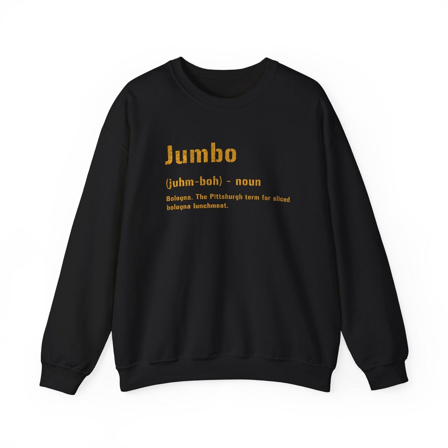 Jumbo Definition Sweatshirt - Pittsburghese Crewneck Sweatshirt Yinzergear S Black