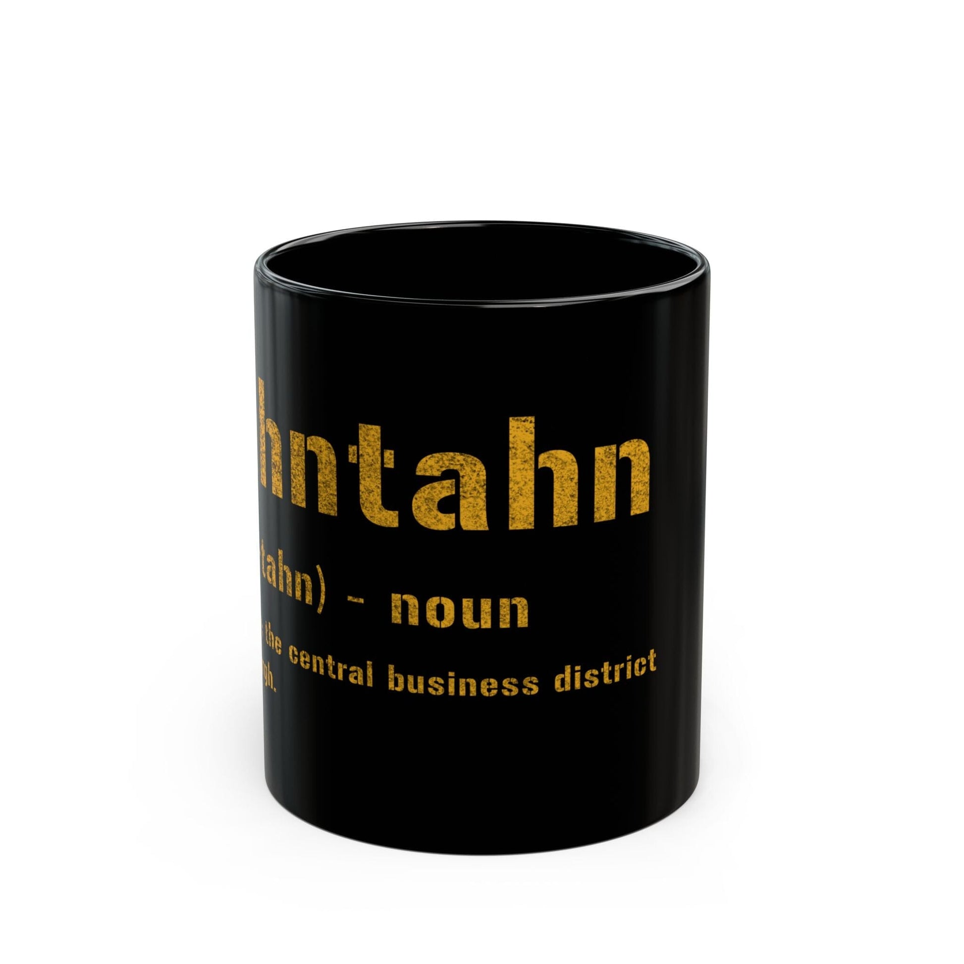 Dahntahn Pittsburghese Definition Coffee Mug – Black and Gold 11oz & 15oz | Fast Shipping | Perfect Yinzer Gift Mug Printify 11oz
