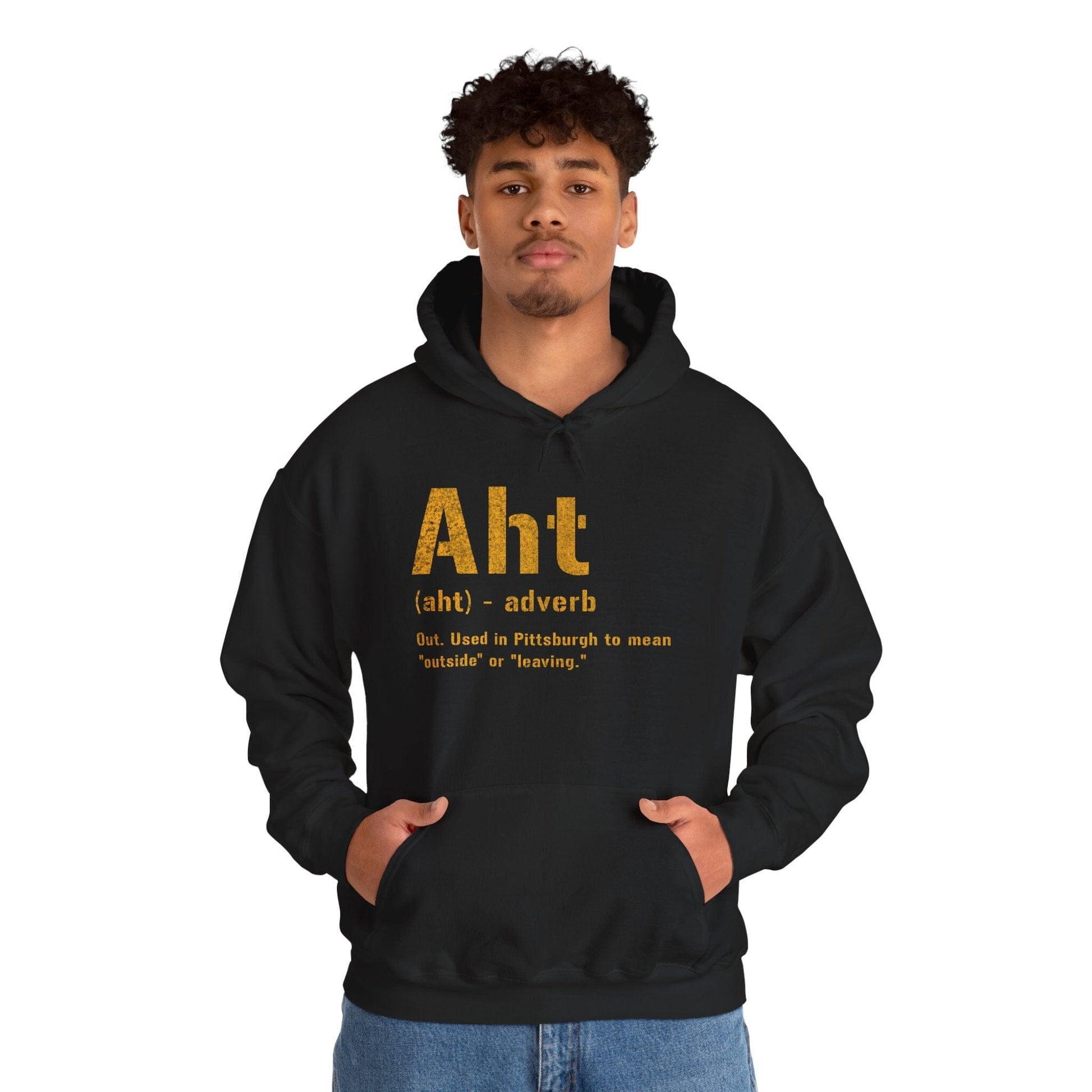Aht Hoodie - Pittsburghese Definition - Steel City Humor Hoodie Printify