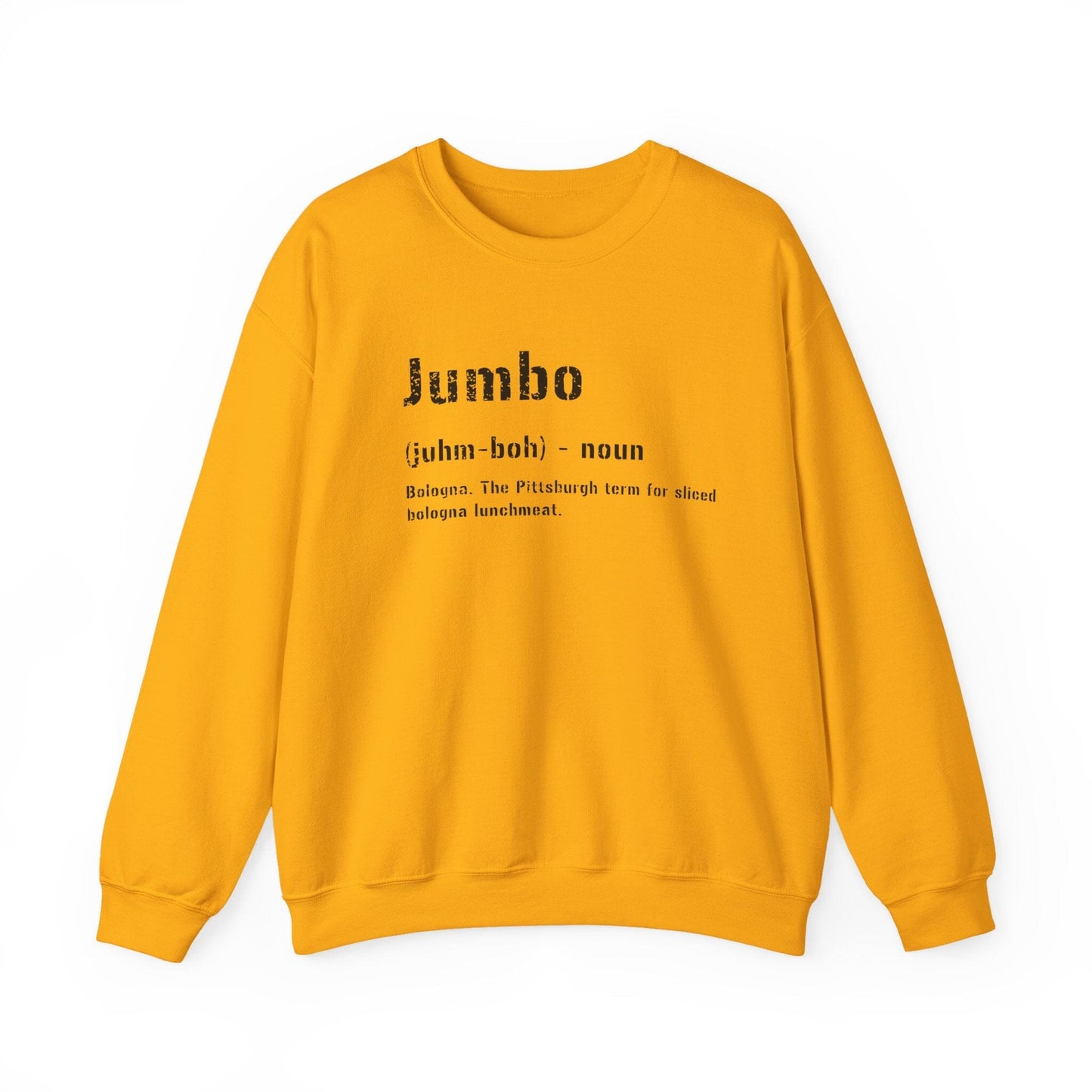 Jumbo Definition Sweatshirt - Pittsburghese Crewneck Sweatshirt Yinzergear S Gold