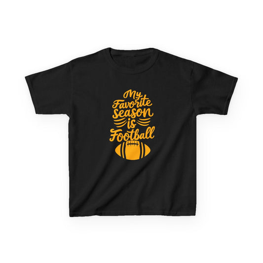 Football Season Kids T-Shirt - My Favorite Season Tee Kids clothes Printify Black XS