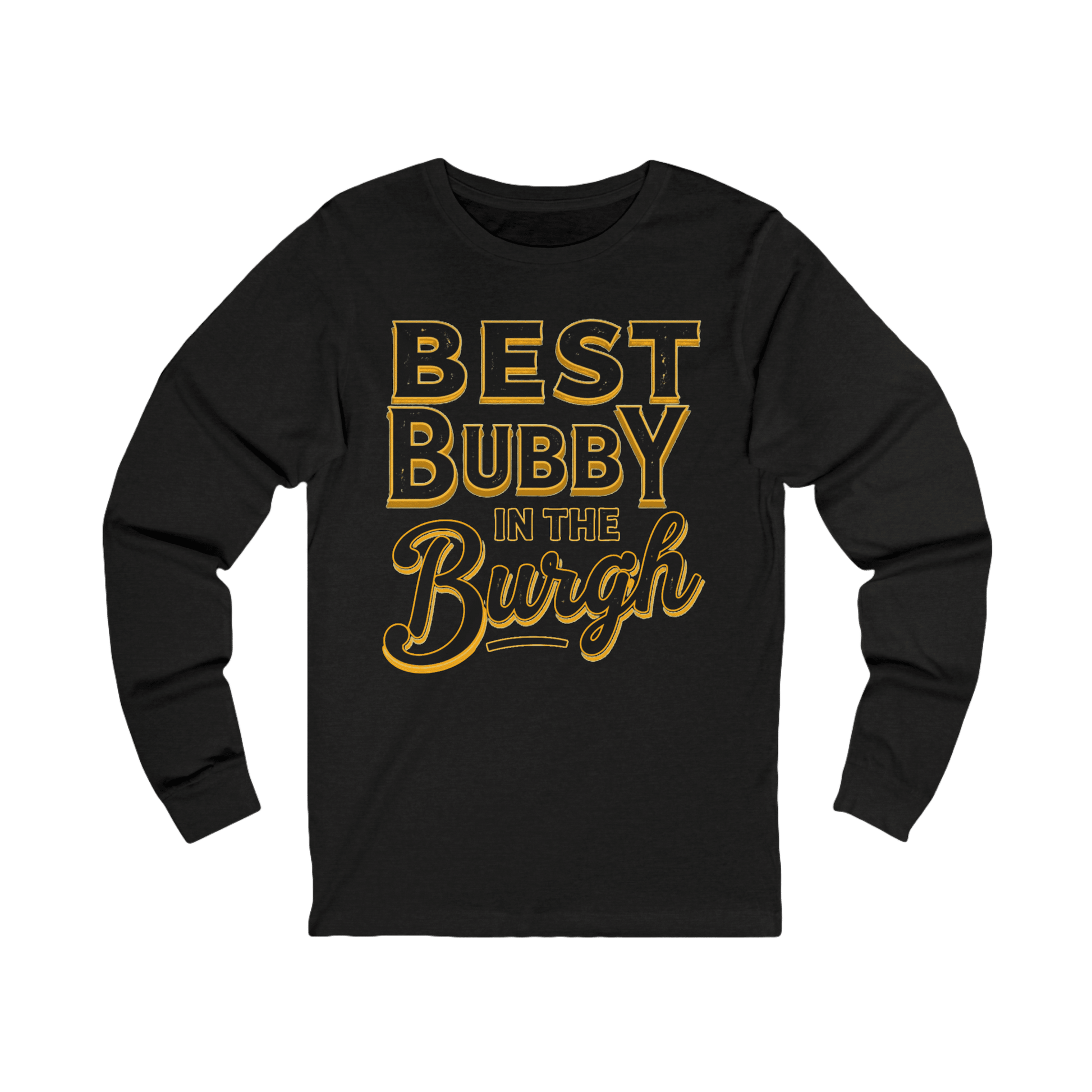 Best Bubby in the Burgh Long Sleeve Tee - Pittsburgh Gift Long-sleeve Yinzergear S Dark Grey Heather