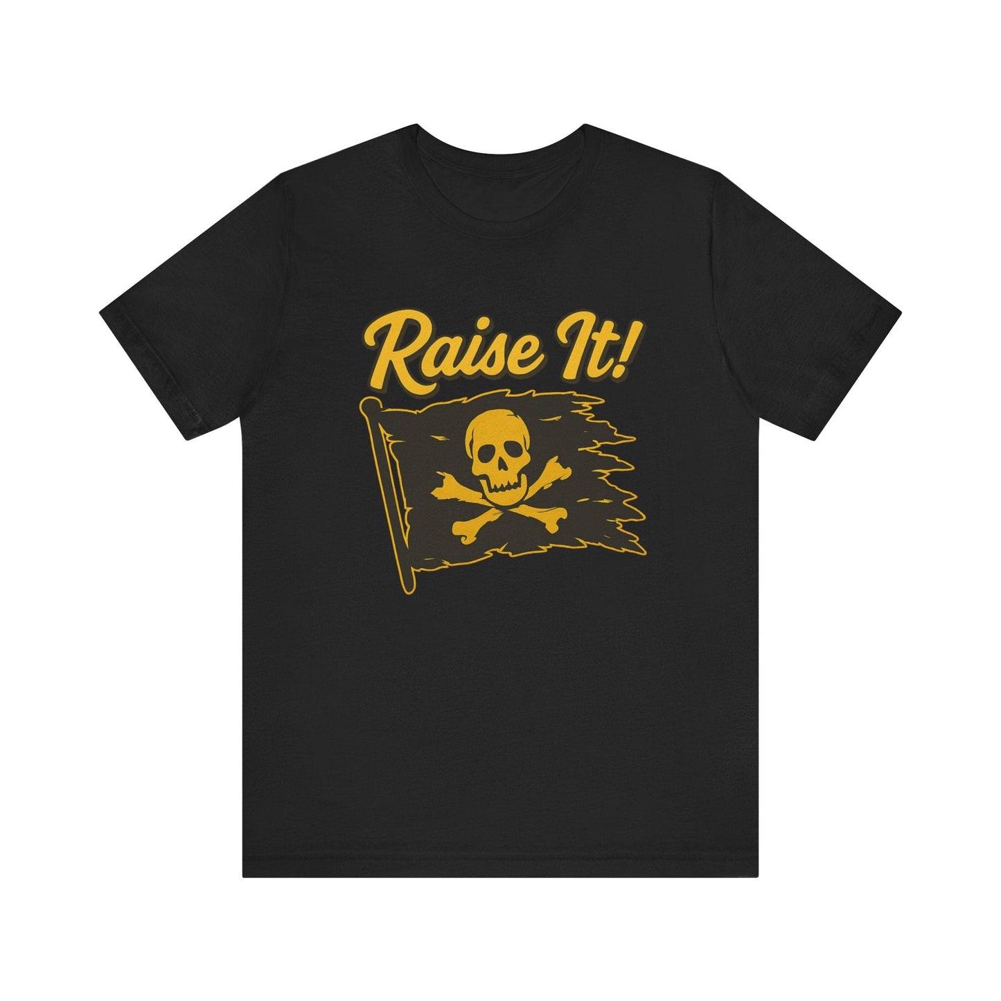 Raise the Jolly Roger Shirt – Pittsburgh Baseball “Raise It” Tee | Game Day Fan Gear T-Shirt Printify Black S