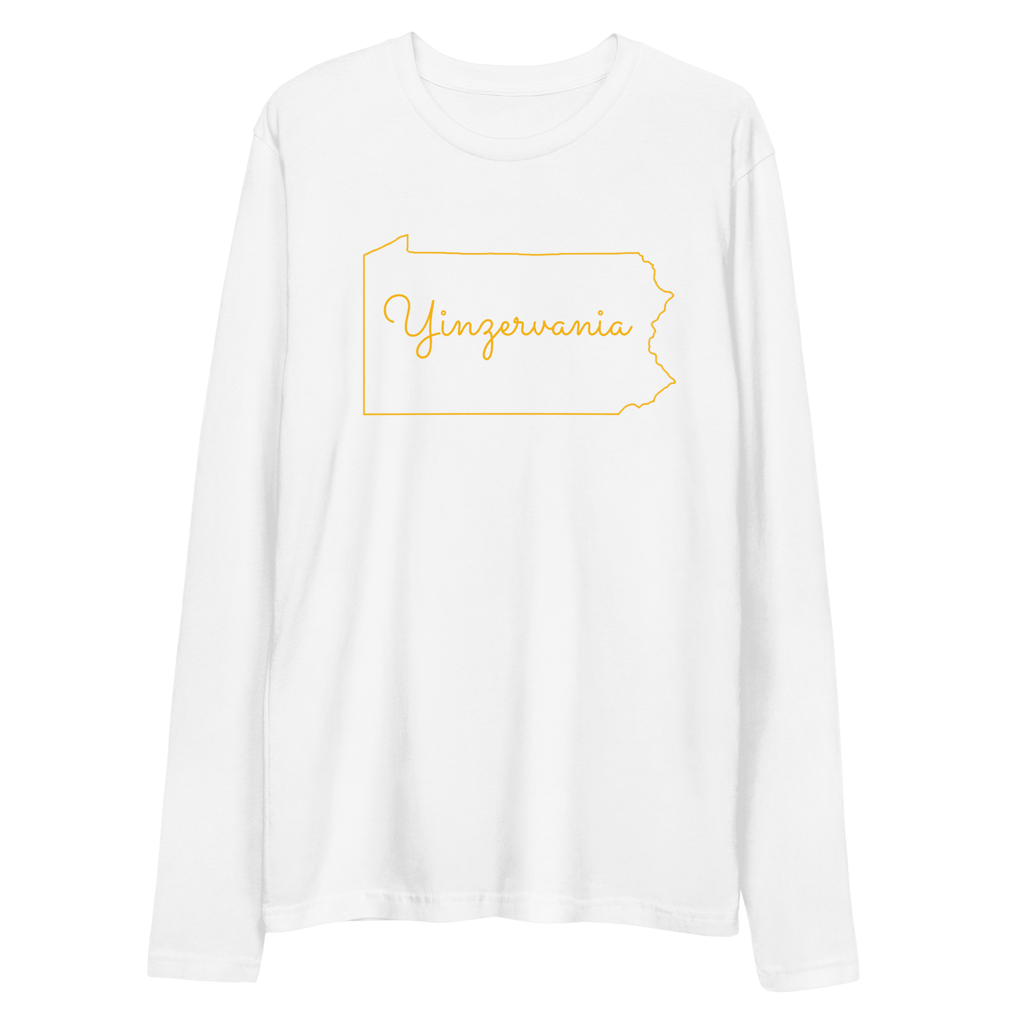 Yinzervania Long Sleeve Fitted Crew Yinzergear White S