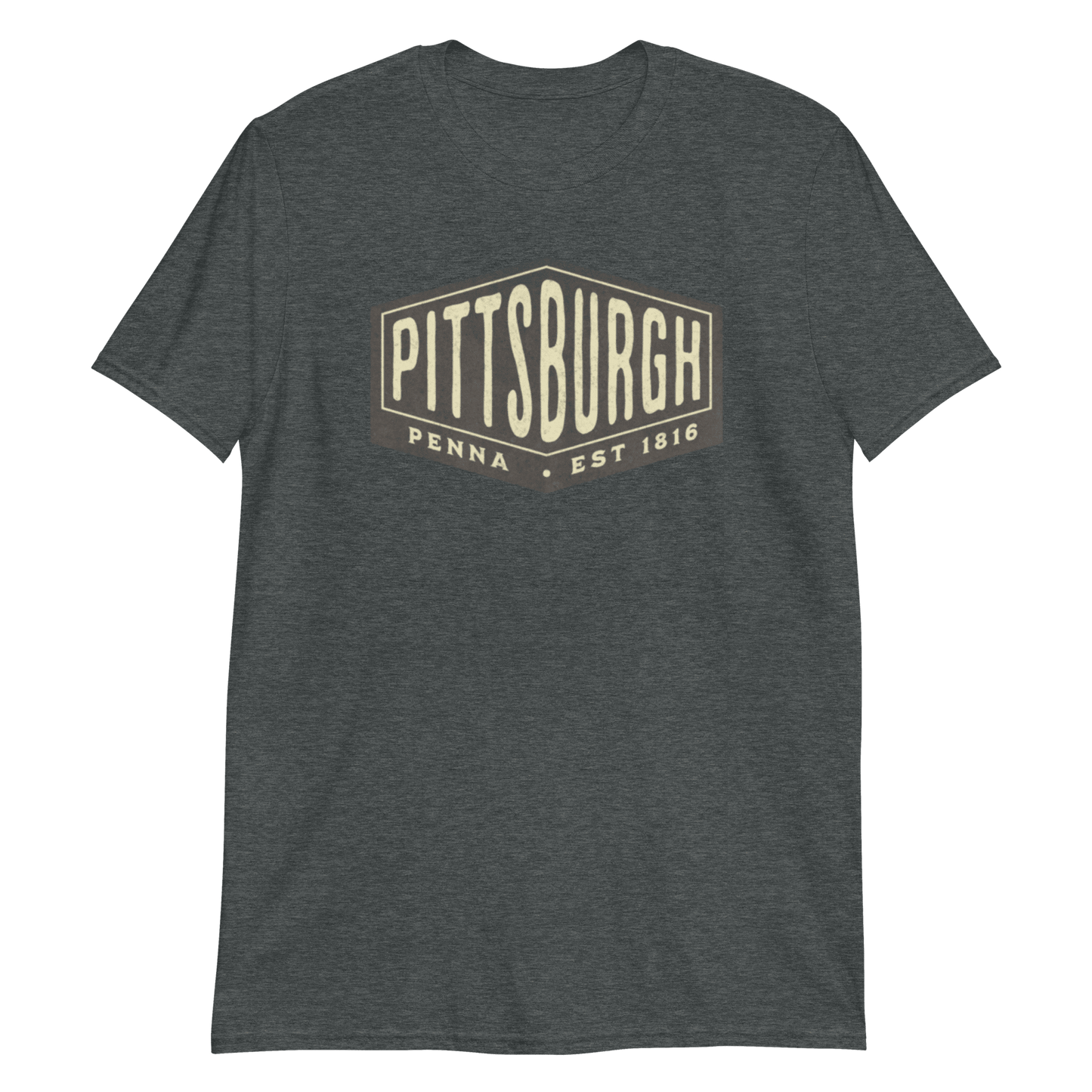 Pittsburgh Penna Est 1816 Vintage Graphic T-Shirt, Steel City Tee, Yinzer Shirt Yinzergear Dark Heather S