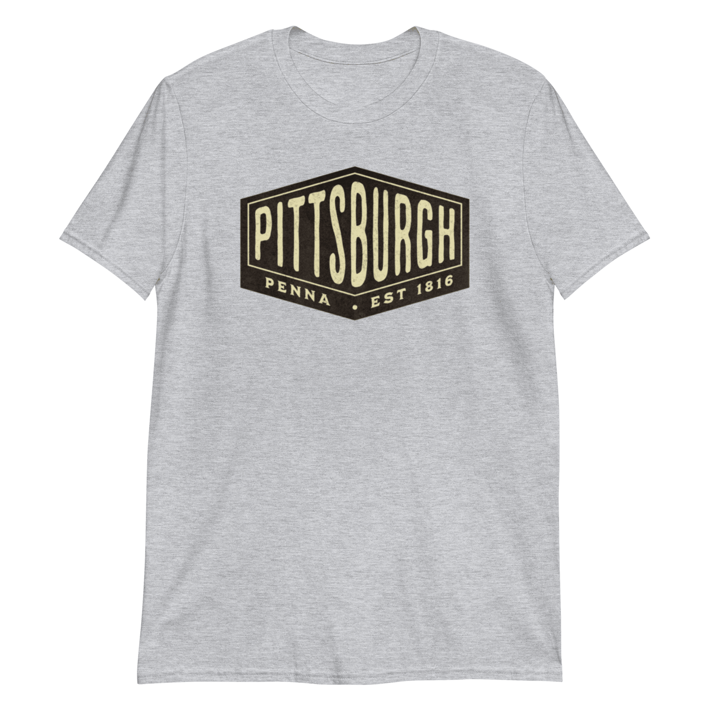 Pittsburgh Penna Est 1816 Vintage Graphic T-Shirt, Steel City Tee, Yinzer Shirt Yinzergear Sport Grey S