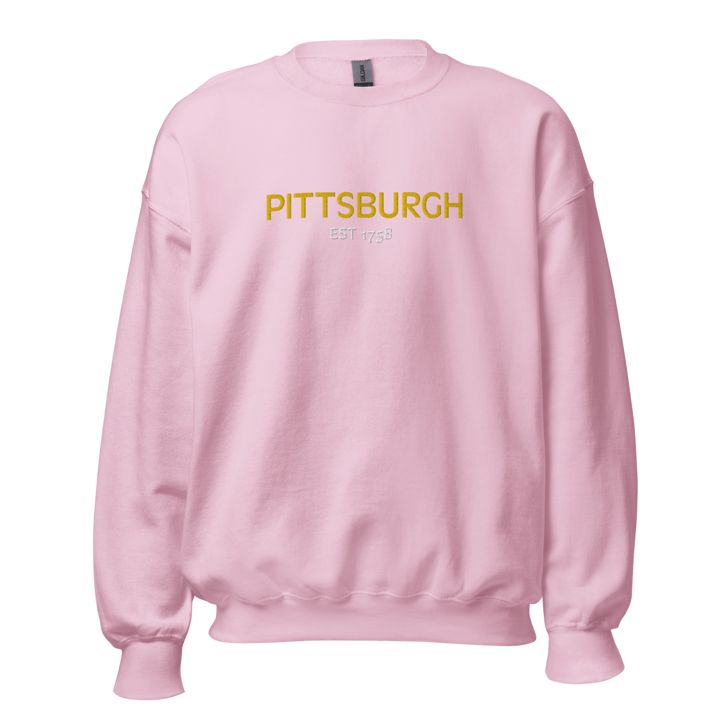 Embroidered Pittsburgh EST 1758 Sweatshirt Yinzergear Light Pink S