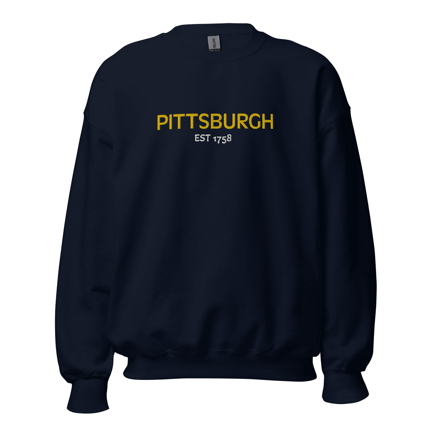 Embroidered Pittsburgh EST 1758 Sweatshirt Yinzergear Navy S