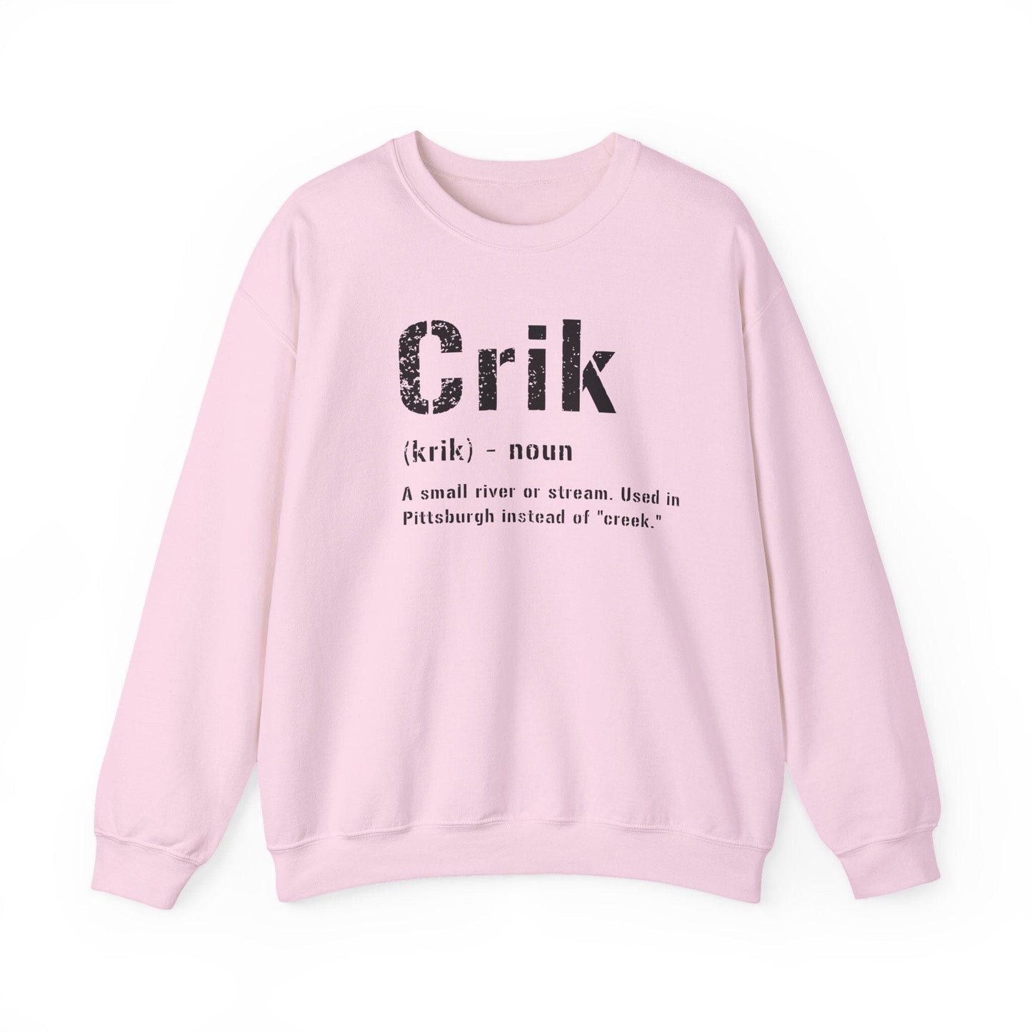 Crik Definition Sweatshirt - Pittsburghese Crewneck Sweatshirt Yinzergear S Light Pink 