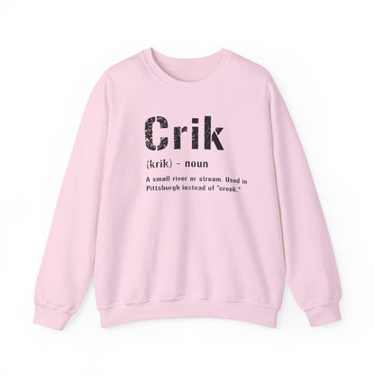 Crik Definition Sweatshirt - Pittsburghese Crewneck Sweatshirt Yinzergear S Light Pink 