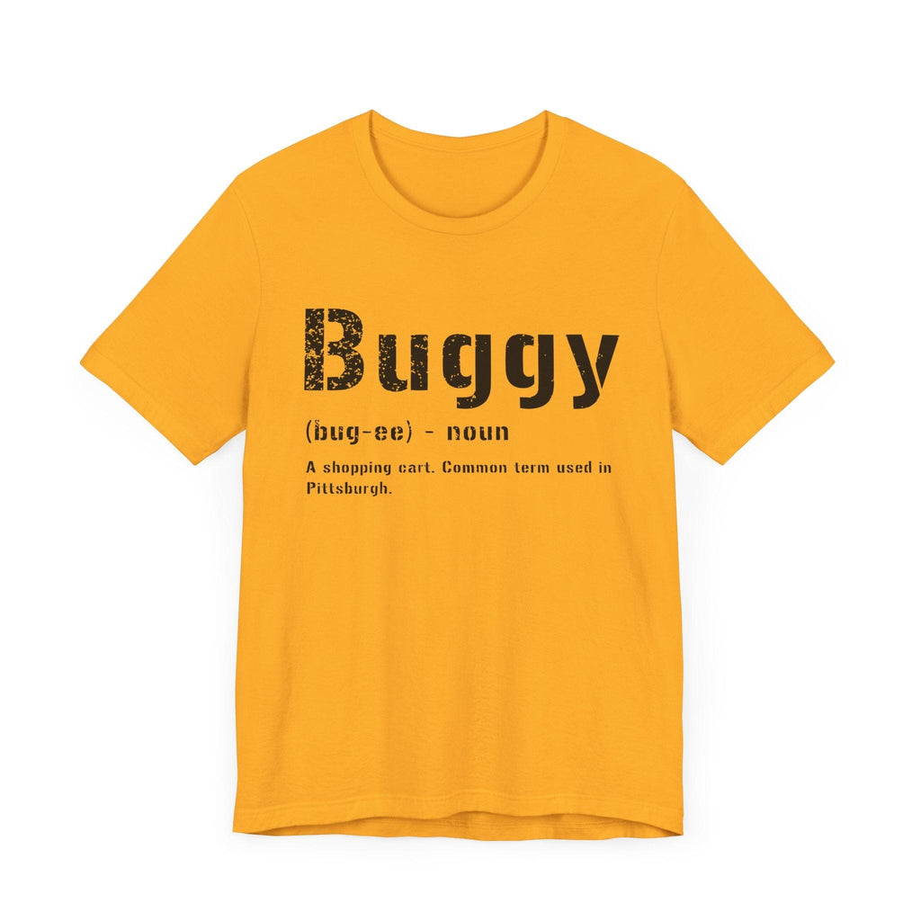 Buggy Pittsburghese definition tee on black tee alternate view 6 | Yinzergear