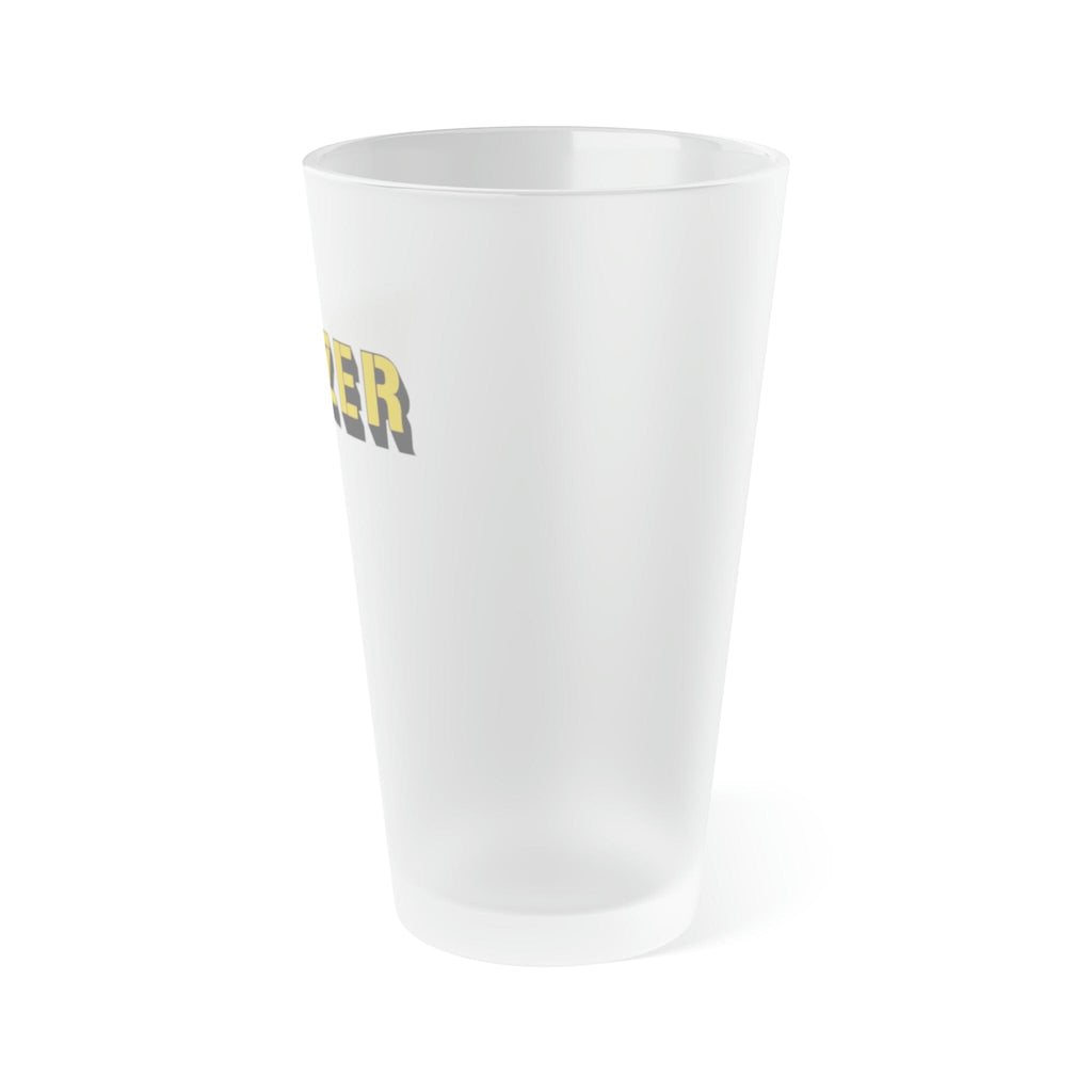 Yinzer Frosted Pint Glass Pittsburgh tumbler front view alternate view 5 | Yinzergear