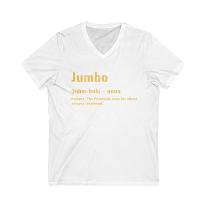 Jumbo Pittsburgh V-Neck Tee - Pittsburghese Shirt V-neck Printify S White 