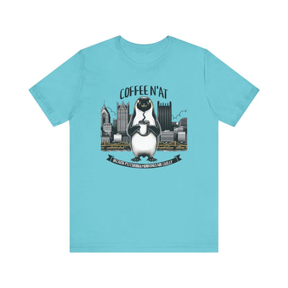 Coffee N'At T-Shirt - Pittsburgh Coffee Lover Gift T-Shirt Printify Turquoise S 
