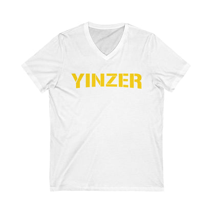 Yinzer V-Neck Tee - Pittsburgh Pride Shirt V-neck Printify S White 