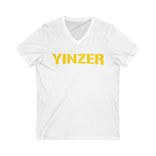 Yinzer V-Neck Tee - Pittsburgh Pride Shirt V-neck Printify S White 