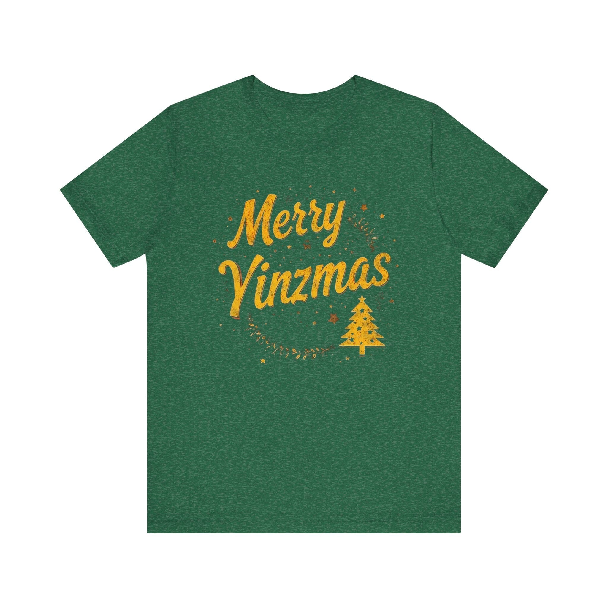 Merry Yinzmas Pittsburgh Christmas T-shirt on green tee | Yinzergear