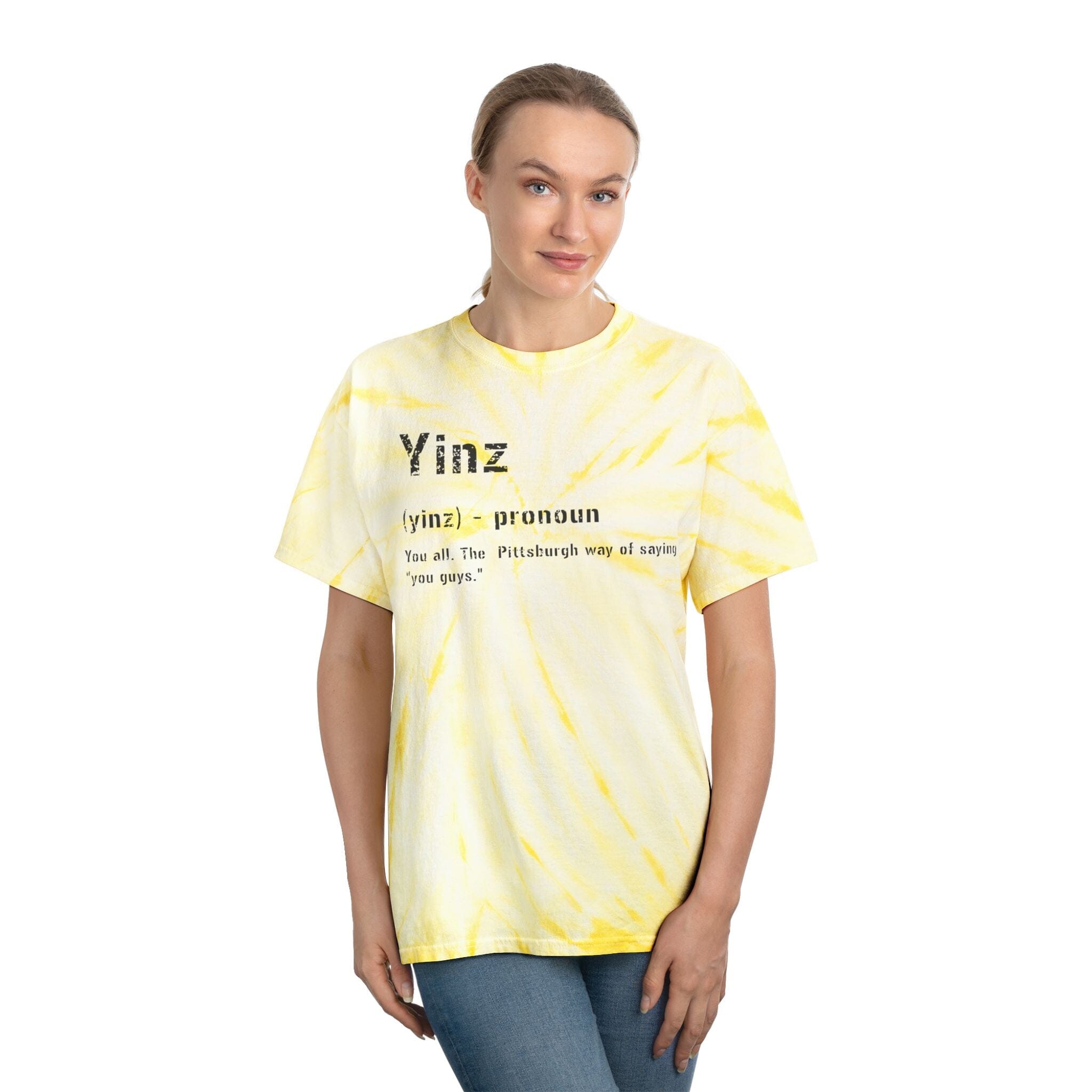 Yinz Tie-Dye Pittsburghese definition tee product image alternate view 7 | Yinzergear