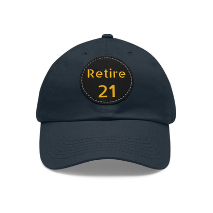 Retire 21 Hat With Leather Patch Hats Yinzergear Navy / Black patch Circle One size