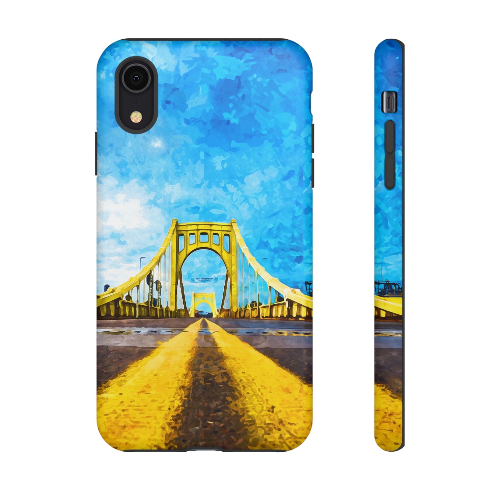 Pittsburgh Bridge Watercolor Tough Phone Case product image alternate view 8 | Yinzergear