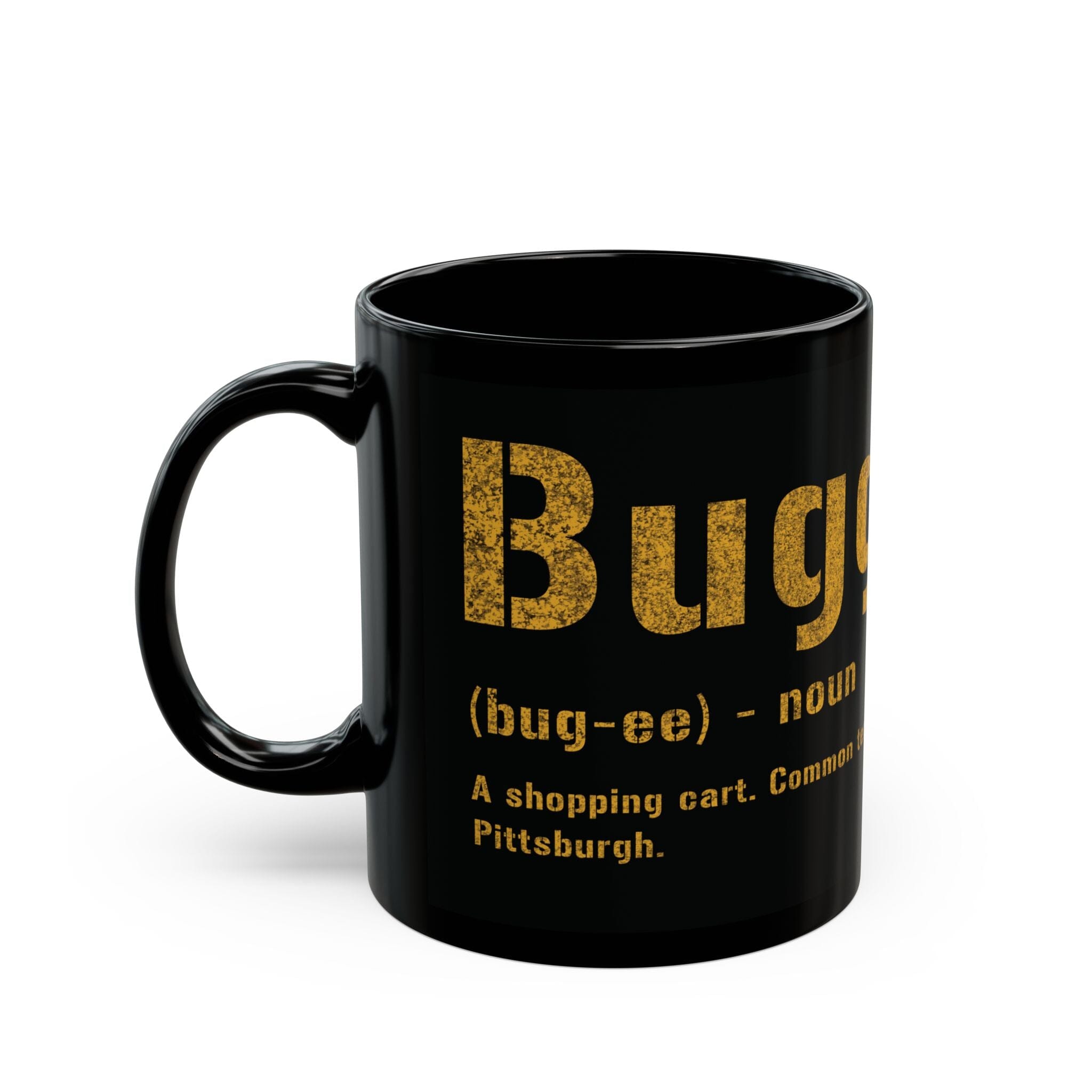 Buggy Pittsburghese definition mug front view mockup view | Yinzergear