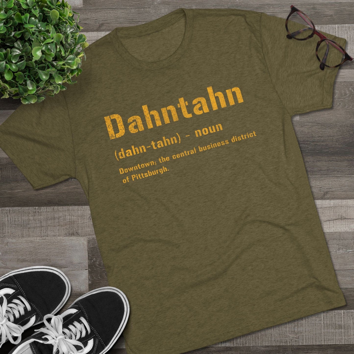 Dahntahn Tri-Blend Tee - Pittsburgh Pittsburghese Shirt T-Shirt Printify 