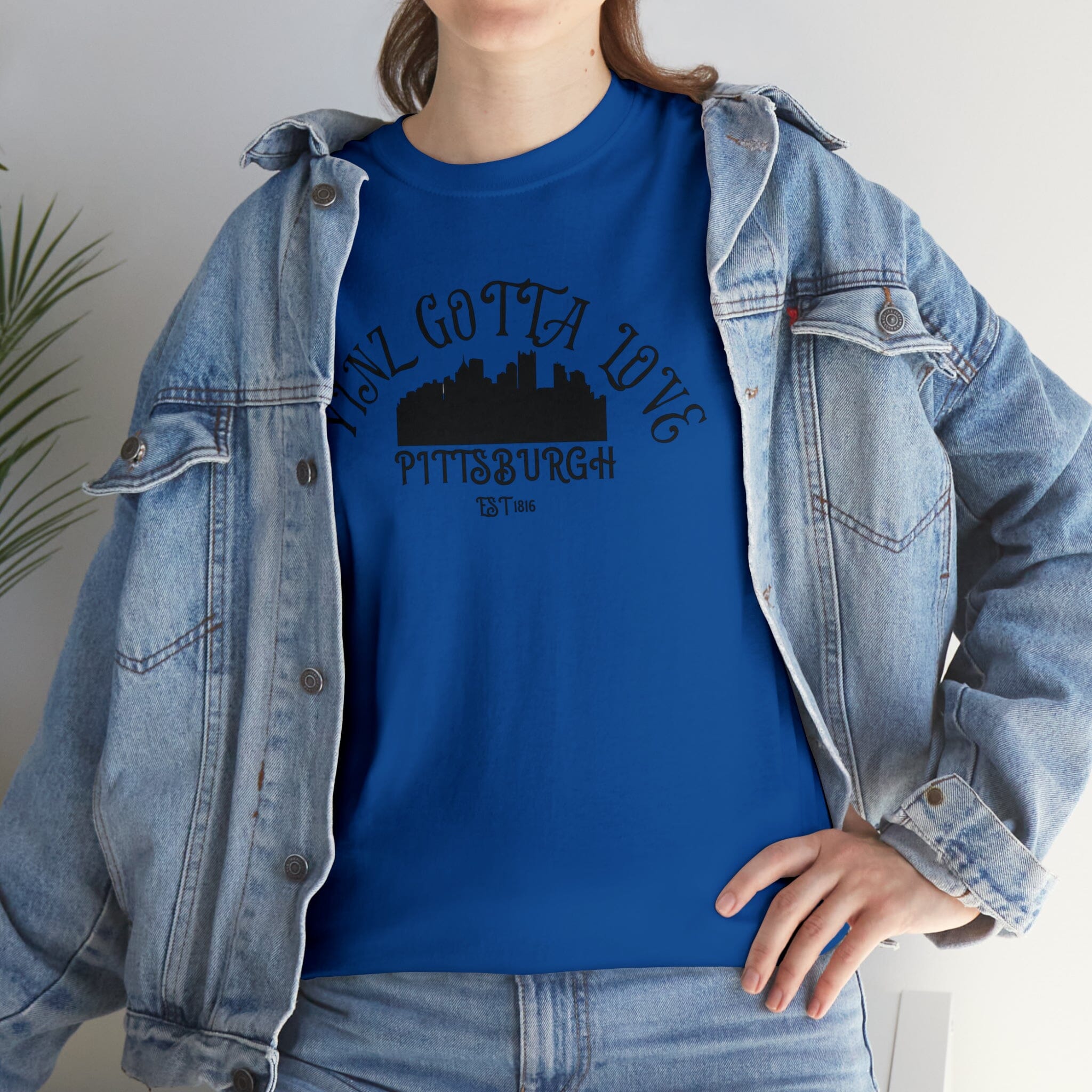 Yinz Gotta Love Pittsburgh T-shirt on royal tee | Yinzergear