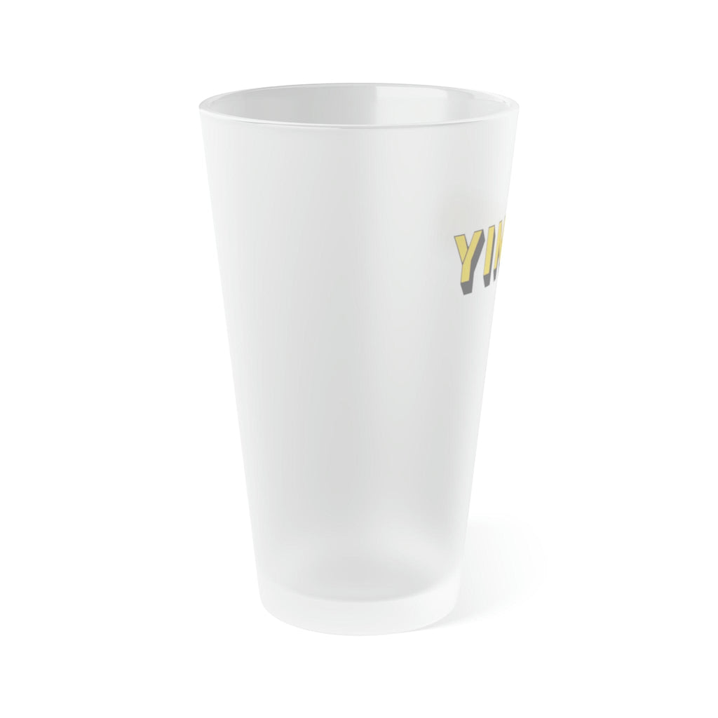 Yinzer Frosted Pint Glass Pittsburgh tumbler front view alternate view 4 | Yinzergear