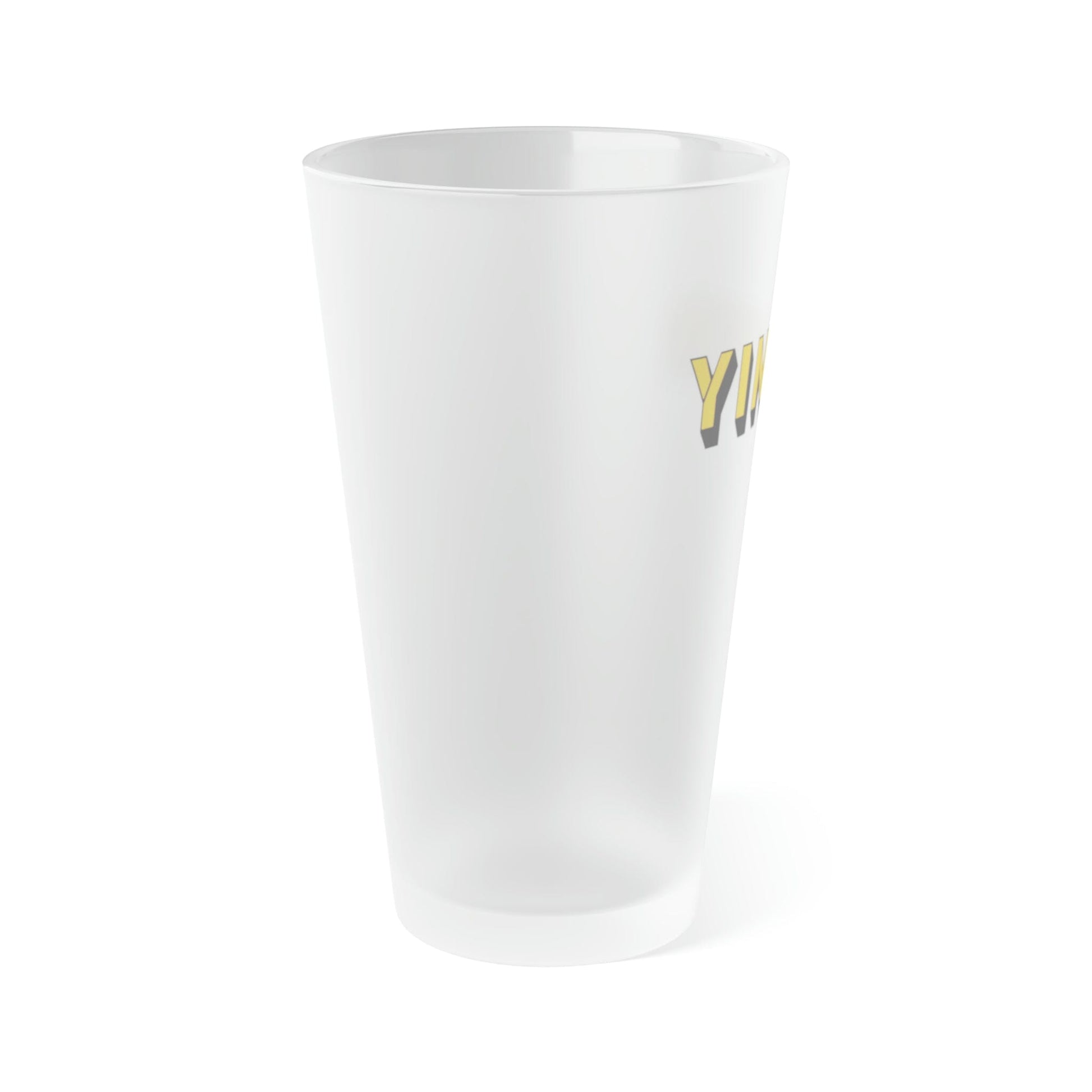 Yinzer Frosted Pint Glass, Personalized or Plain,16oz Yinzer Beer Mug, Steel City Beer, Pittsburgh Drinkware, 412 Yinzer, Burgh Glass Mug Printify 