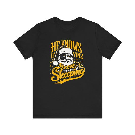 Yinzer Santa Christmas Tee - Pittsburgh Holiday Shirt T-Shirt Printify Black XS 