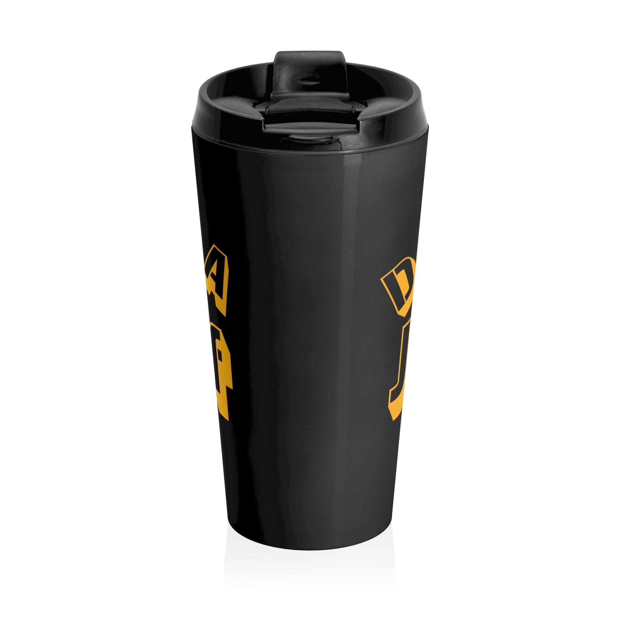 Don’t Be a Jagoff Stainless Steel Travel Mug Pittsburgh mug front view mockup view | Yinzergear