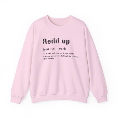 Redd Up Pittsburgh Crewneck Sweatshirt - Pittsburghese Sweatshirt Yinzergear S Light Pink 