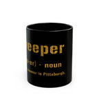Sweeper Pittsburghese mug front view mockup view | Yinzergear