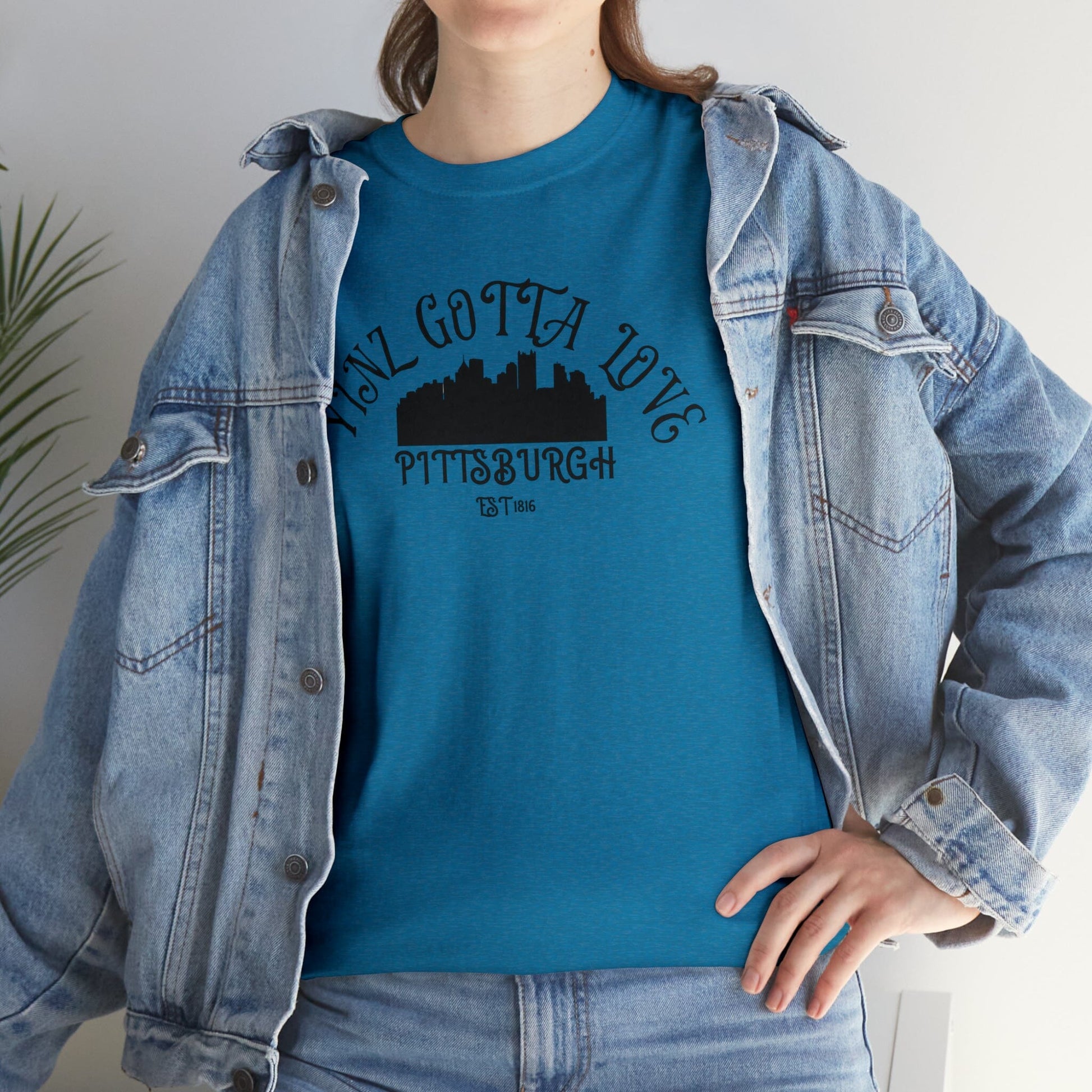 Yinz Gotta Love Pittsburgh T-Shirt T-Shirt Printify Antique Sapphire S 