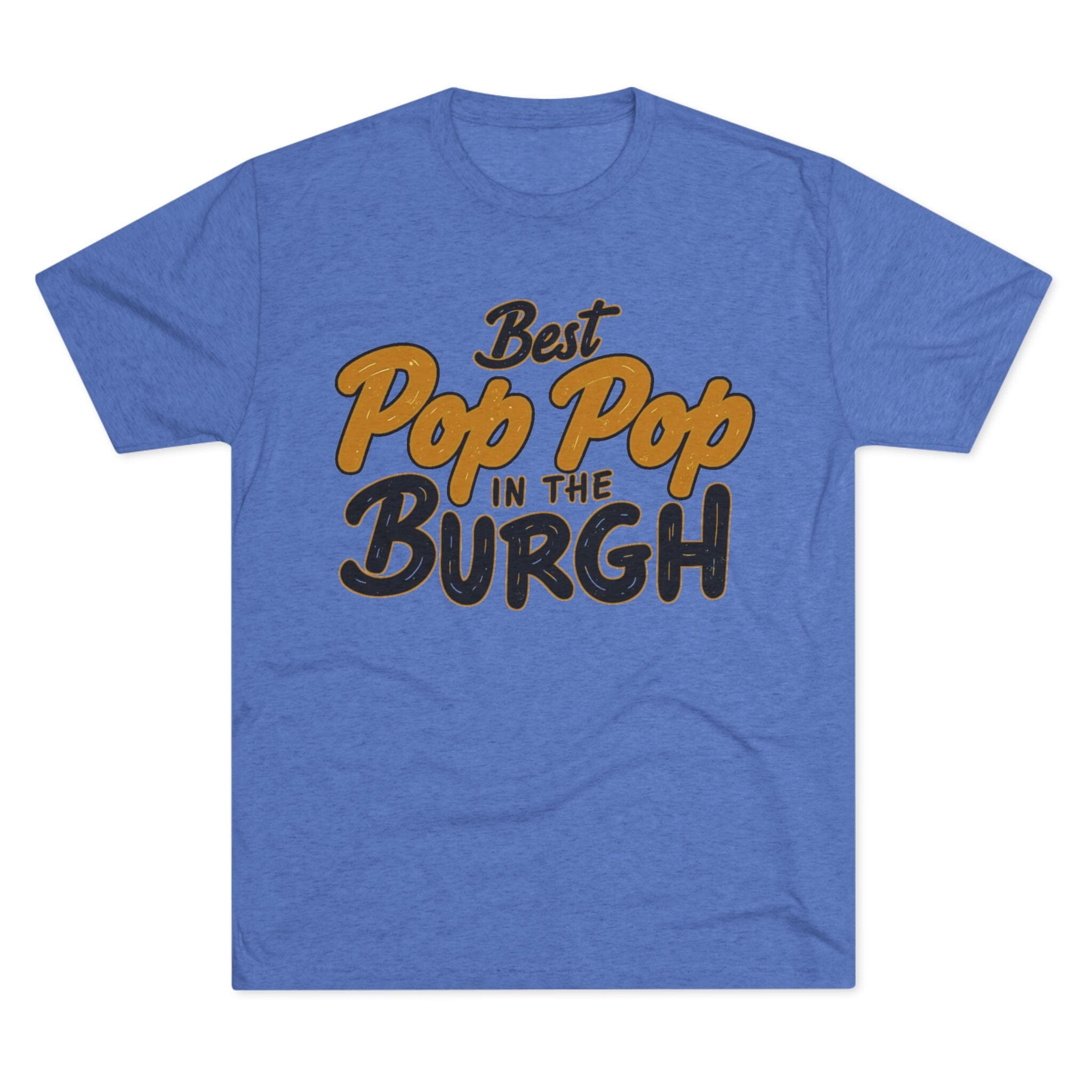 Pop Pop in the Burgh Tri-Blend T-shirt on royal tee | Yinzergear