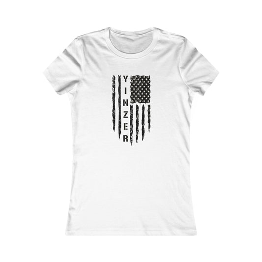 Yinzer American Flag Tee - Pittsburgh Pride Women's Shirt T-Shirt Yinzergear S White 