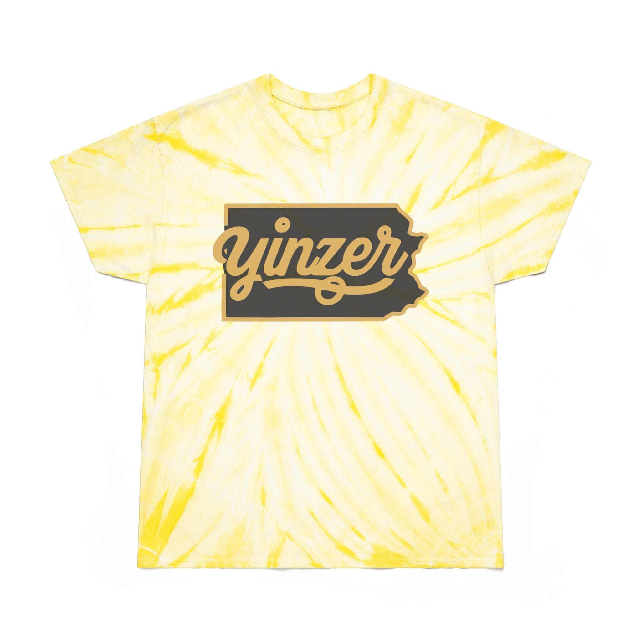 Yinzer State of Mind Tie-Dye T-Shirt Pittsburgh tee on yellow tee | Yinzergear