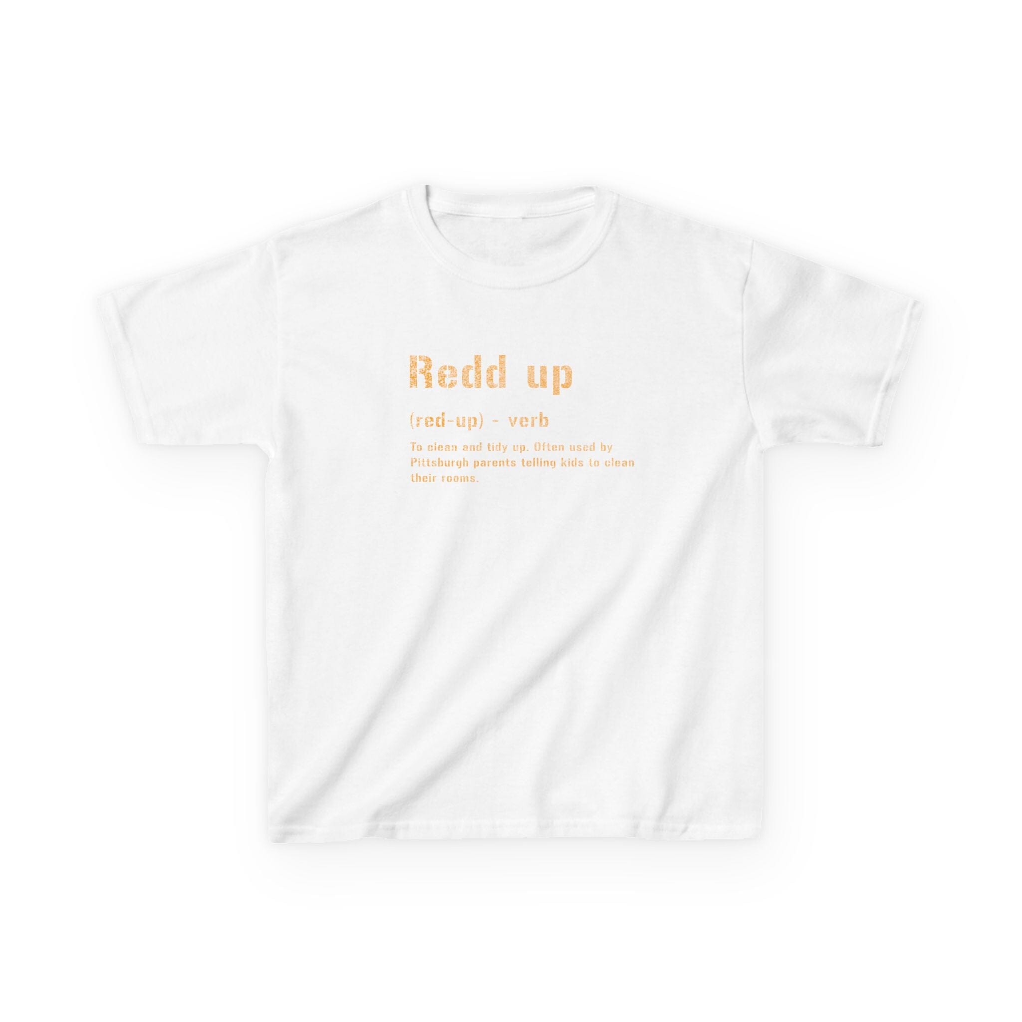 Redd Up Pittsburghese kids T-shirt on white kids shirt | Yinzergear