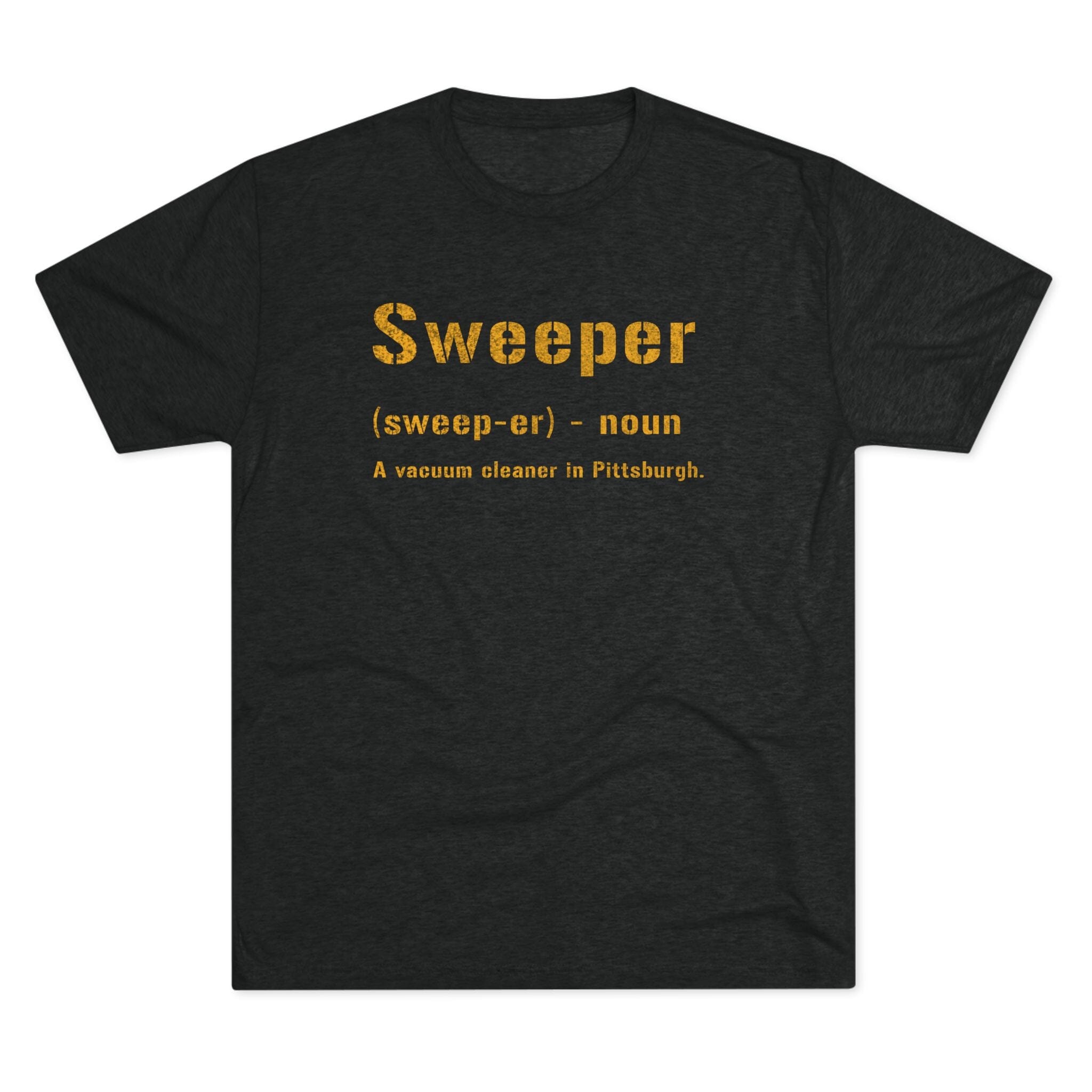 Sweeper Pittsburghese definition tee on black tee | Yinzergear
