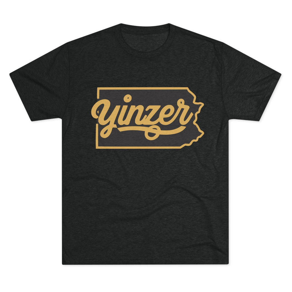 Yinzer State of Mind Tri-Blend T-shirt on black tee | Yinzergear