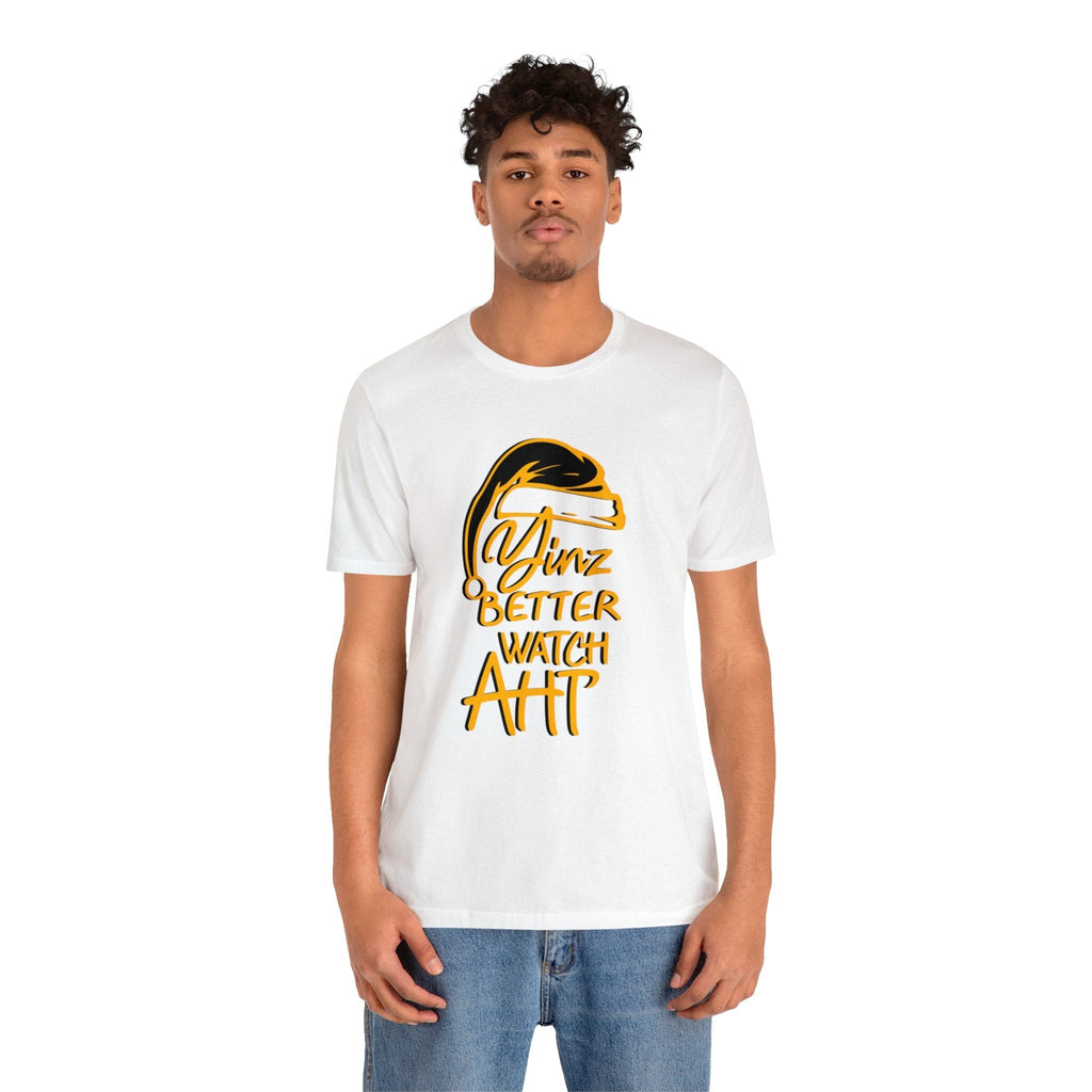 Yinz Better Watch Aht Christmas T-Shirt Pittsburgh tee product image alternate view 3 | Yinzergear