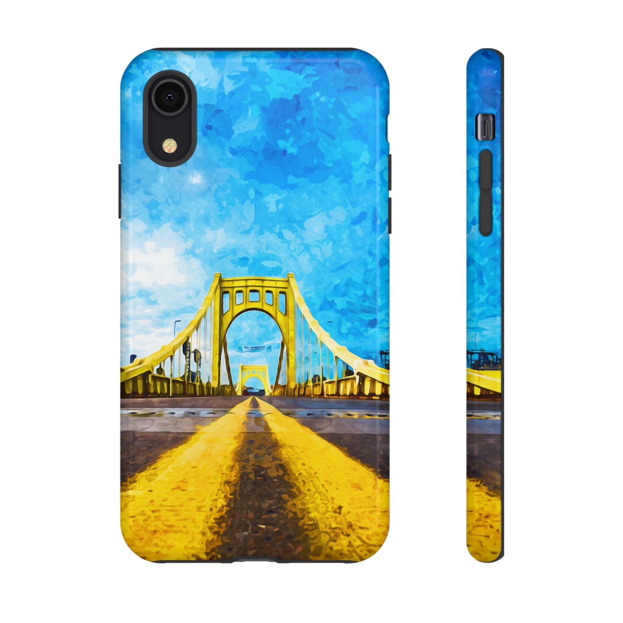 Pittsburgh Bridge Watercolor Tough Phone Case product image alternate view 7 | Yinzergear