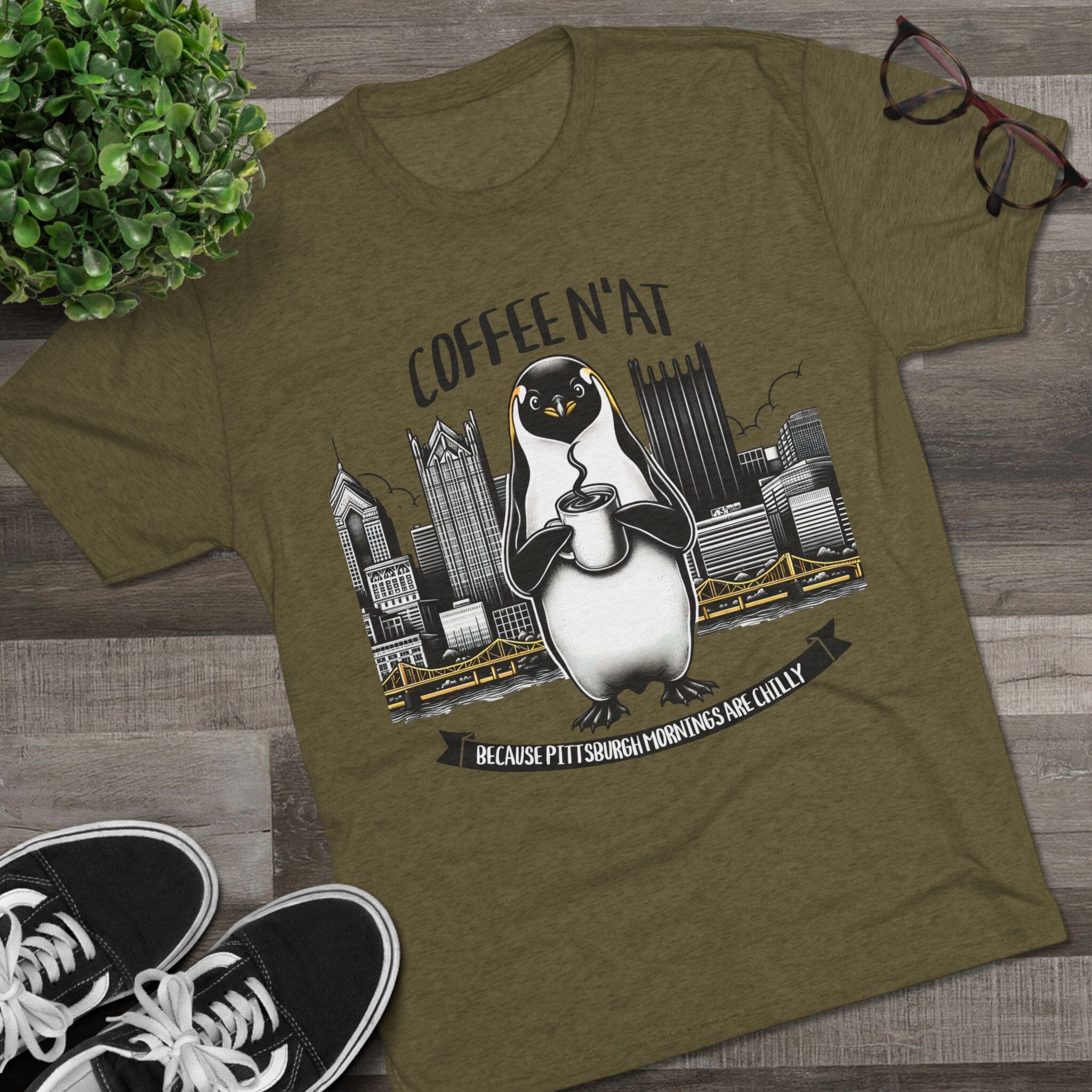 Coffee N’At Tri-Blend T-Shirt Pittsburgh tee product image alternate view 3 | Yinzergear