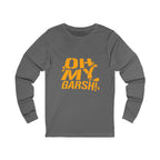 Oh My Garsh Long Sleeve Shirt on grey long sleeve shirt mockup view | Yinzergear