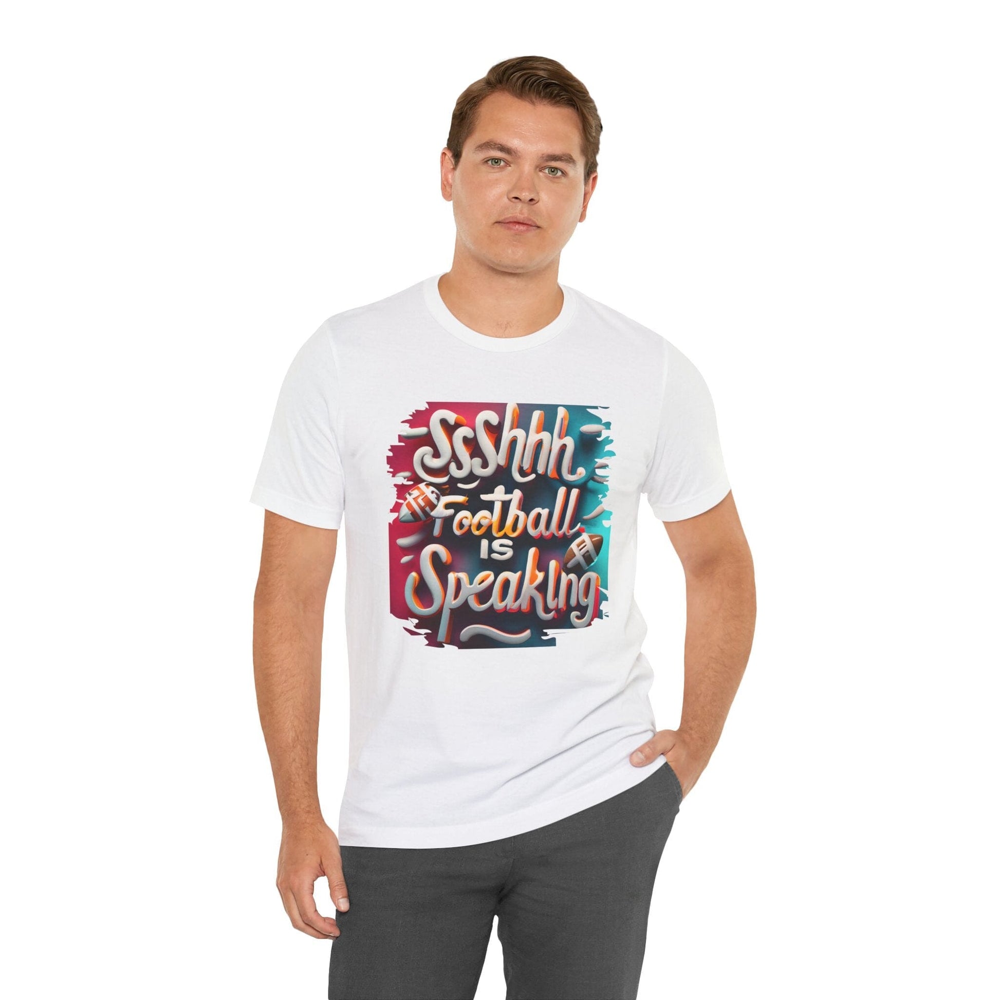 Shhh Football Is Speaking Shirt - Game Day Tee - Fan Gift T-Shirt Printify 